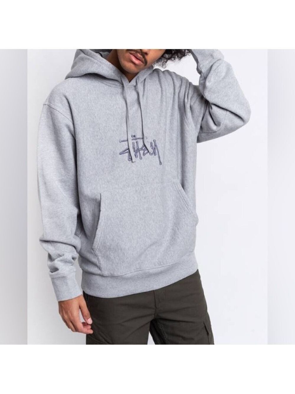 Stussy - Basic Stussy Embroidered Hoodie - Size Large